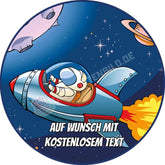 Motiv: Astronaut in Rakete - Deintortenbild.de Tortenaufleger aus Esspapier: Oblatenpapier, Zuckerpapier, Fondantpapier