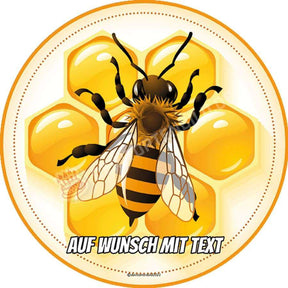 Motiv: Biene auf Honigwaben - Deintortenbild.de Tortenaufleger aus Esspapier: Oblatenpapier, Zuckerpapier, Fondantpapier