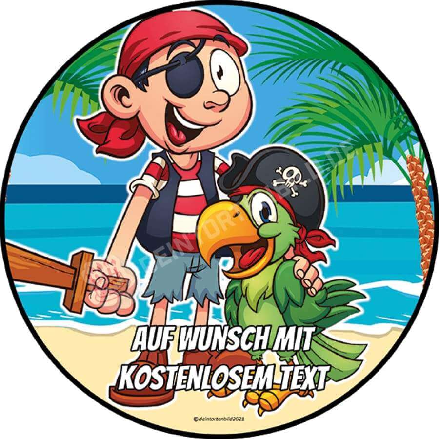 Motiv: Cartoon Piratenkind Tortenbild