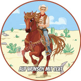 Motiv: Cowboy reitend - Deintortenbild.de Tortenaufleger aus Esspapier: Oblatenpapier, Zuckerpapier, Fondantpapier