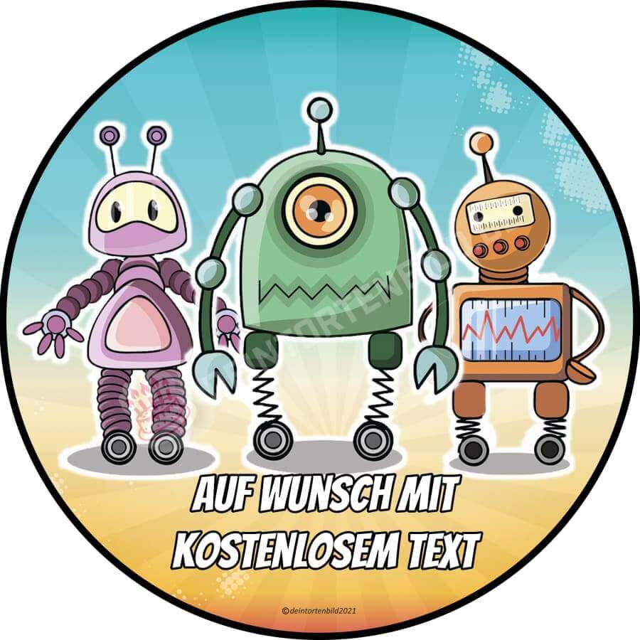 Motiv: Drei Roboter (Version1) Tortenbild