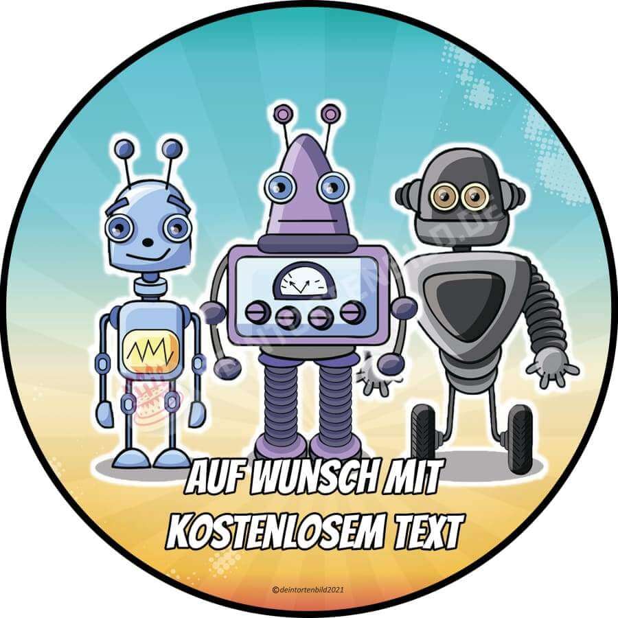 Motiv: Drei Roboter (Version2) Tortenbild