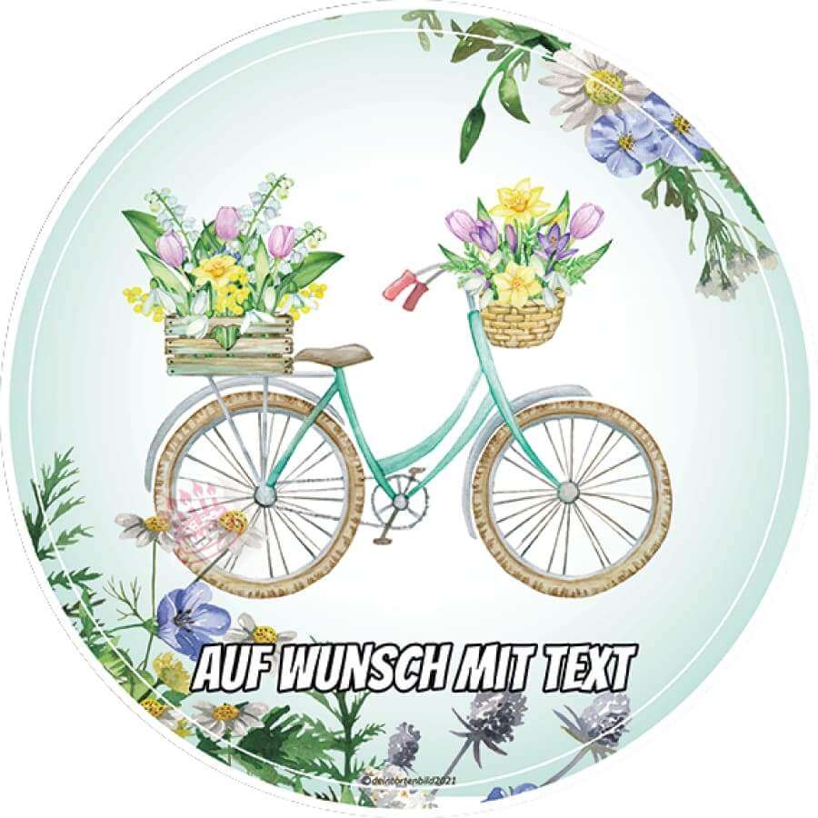 Motiv: Elegantes Fahrrad Mit Blumen Tortenbild