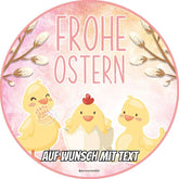 Motiv: Frohe Ostern - Kücken Tortenbild