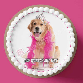 Motiv: Geburtstags Prinzessin Hund - Deintortenbild.de Tortenaufleger aus Esspapier: Oblatenpapier, Zuckerpapier, Fondantpapier