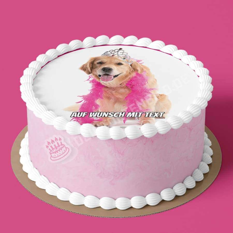 Motiv: Geburtstags Prinzessin Hund - Deintortenbild.de Tortenaufleger aus Esspapier: Oblatenpapier, Zuckerpapier, Fondantpapier