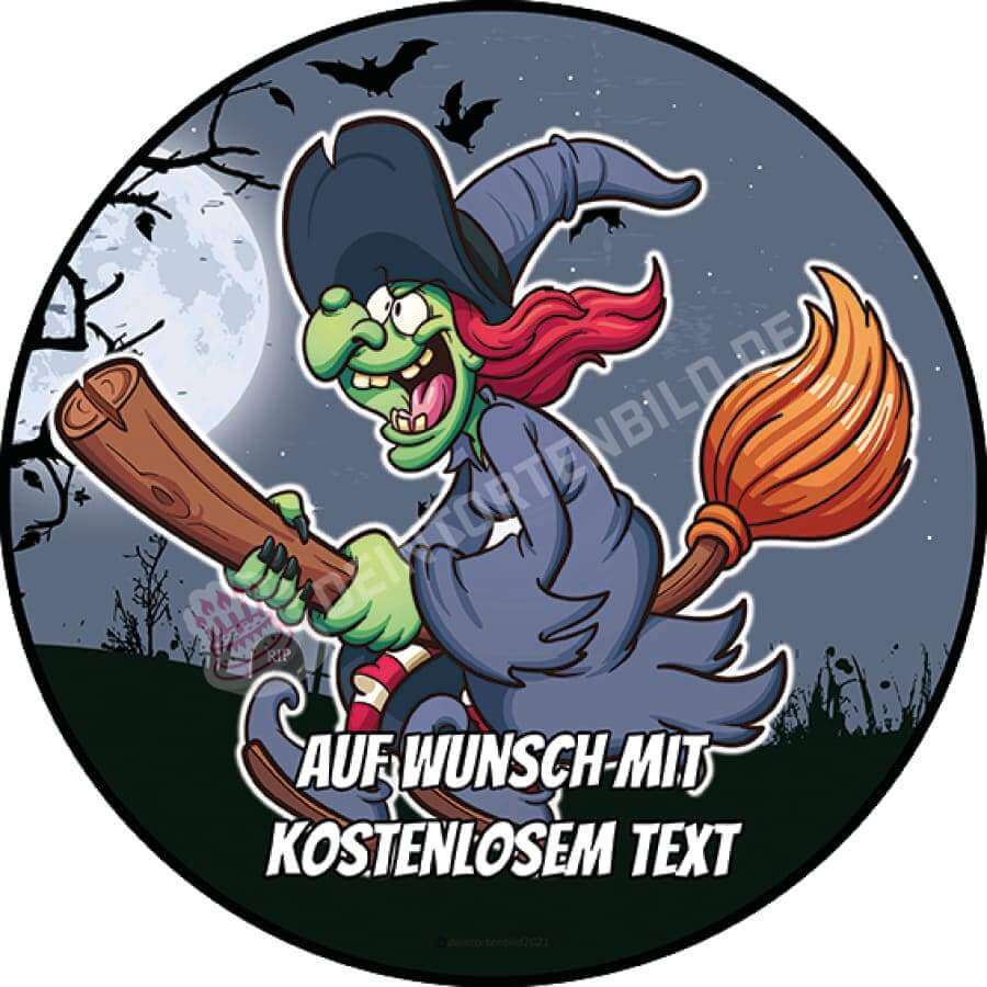 Motiv: Halloween - Cartoon Hexe Tortenbild