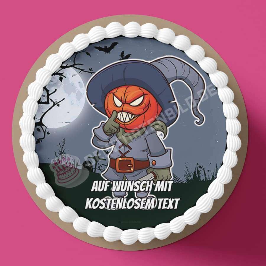Motiv: Halloween - Cartoon Kürbiskopf - Deintortenbild.de Tortenaufleger aus Esspapier: Oblatenpapier, Zuckerpapier, Fondantpapier