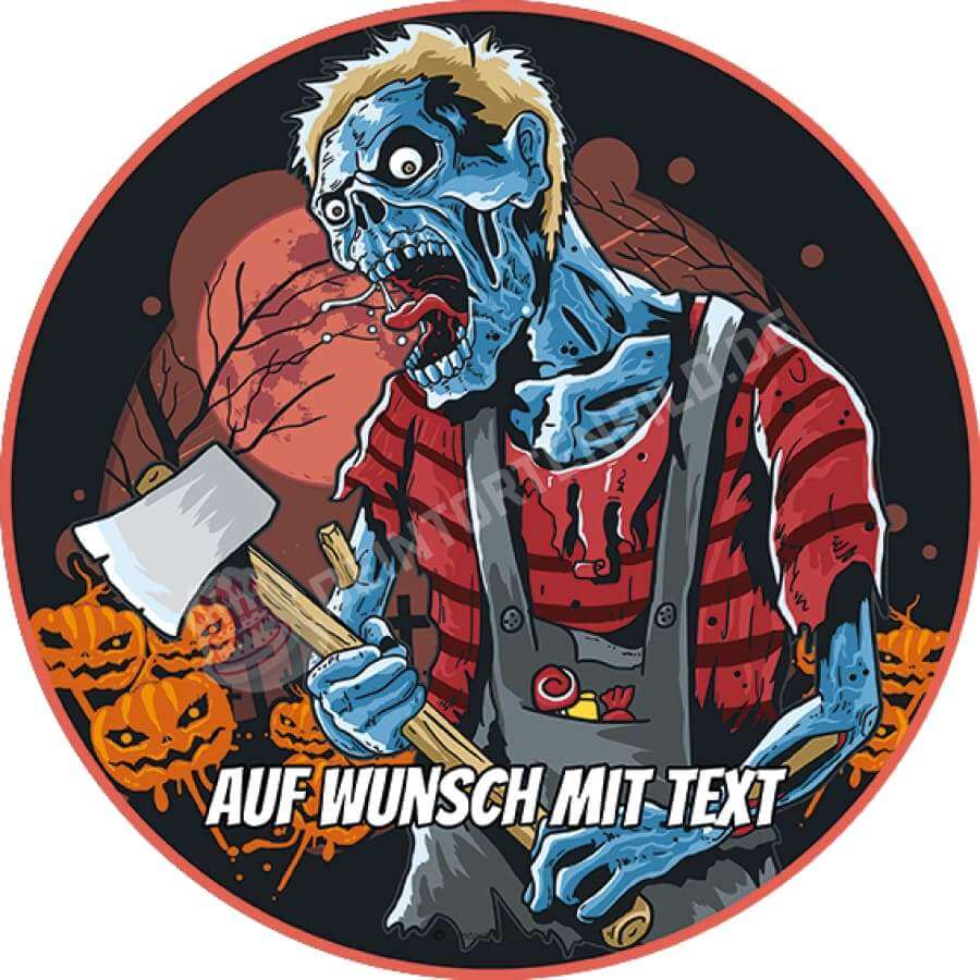 Motiv: Halloween Zombie Mit Axt Tortenbild