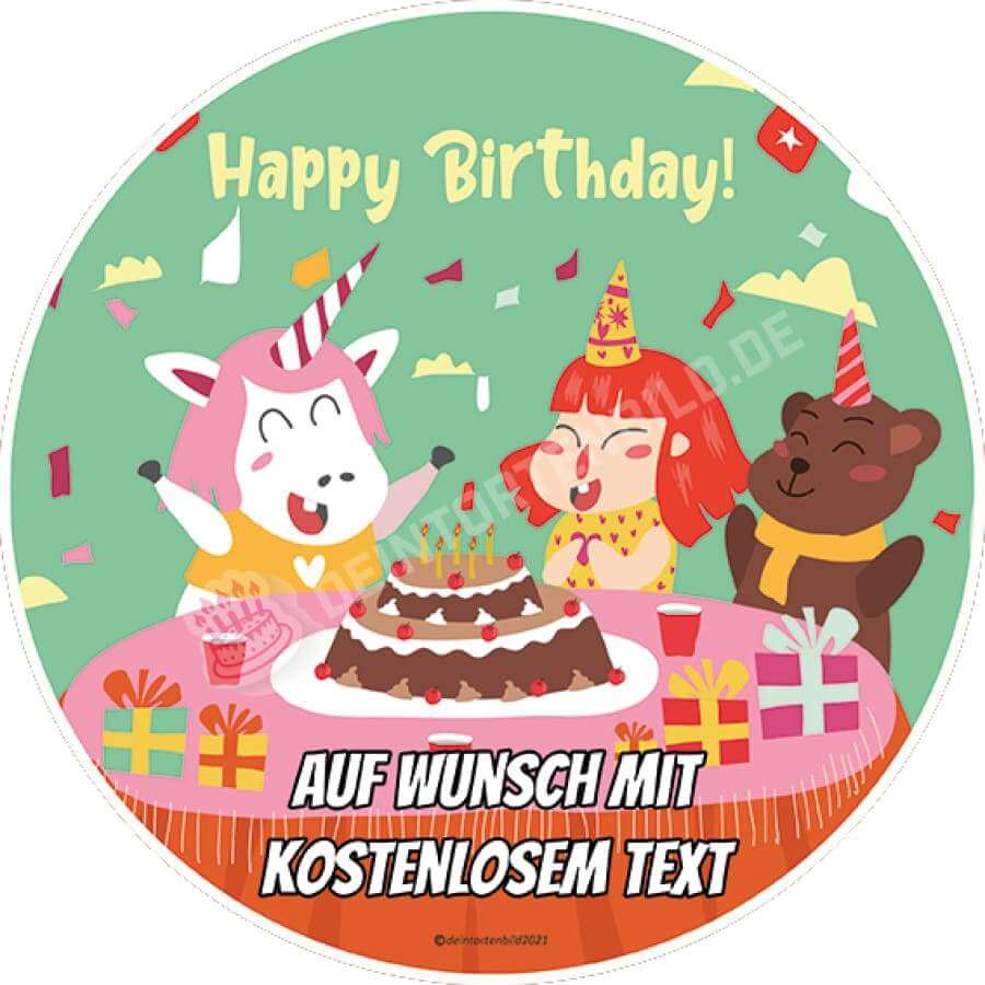 Motiv: Happy Birthday - Geburtstagsfeier Tortenbild