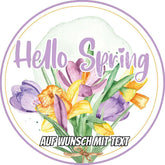 Motiv: Hello Spring - Frühlingsbeginn Blumenstrauß Tortenbild