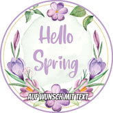 Motiv: Hello Spring - Frühlingsbeginn Krokusse Tortenbild