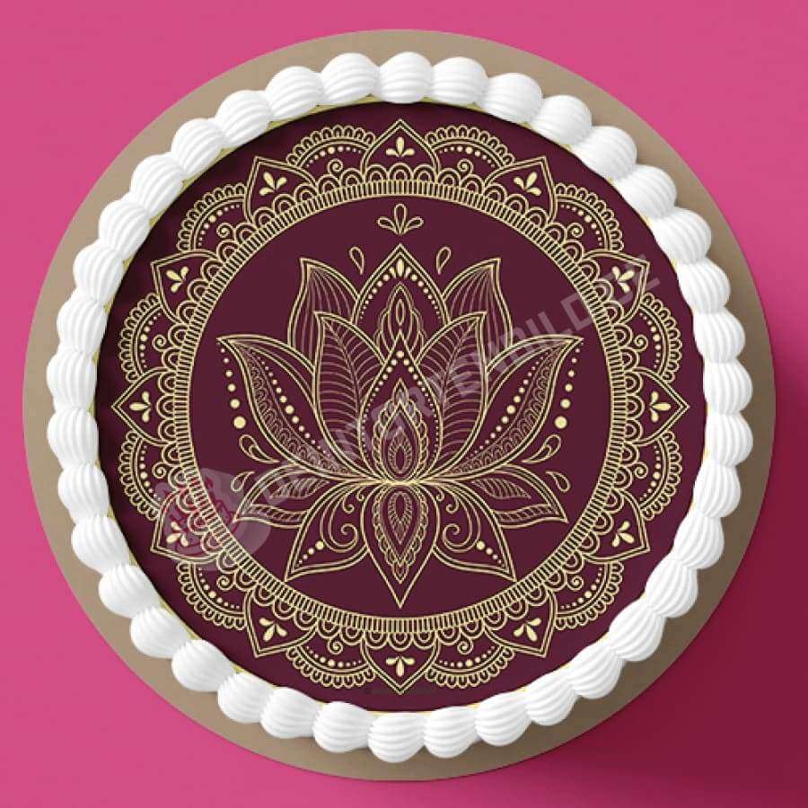 Motiv: Indisches Muster Lotusblüte Tortenbild