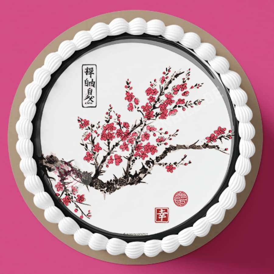 Motiv: Japanische Kirschblüten Tortenbild