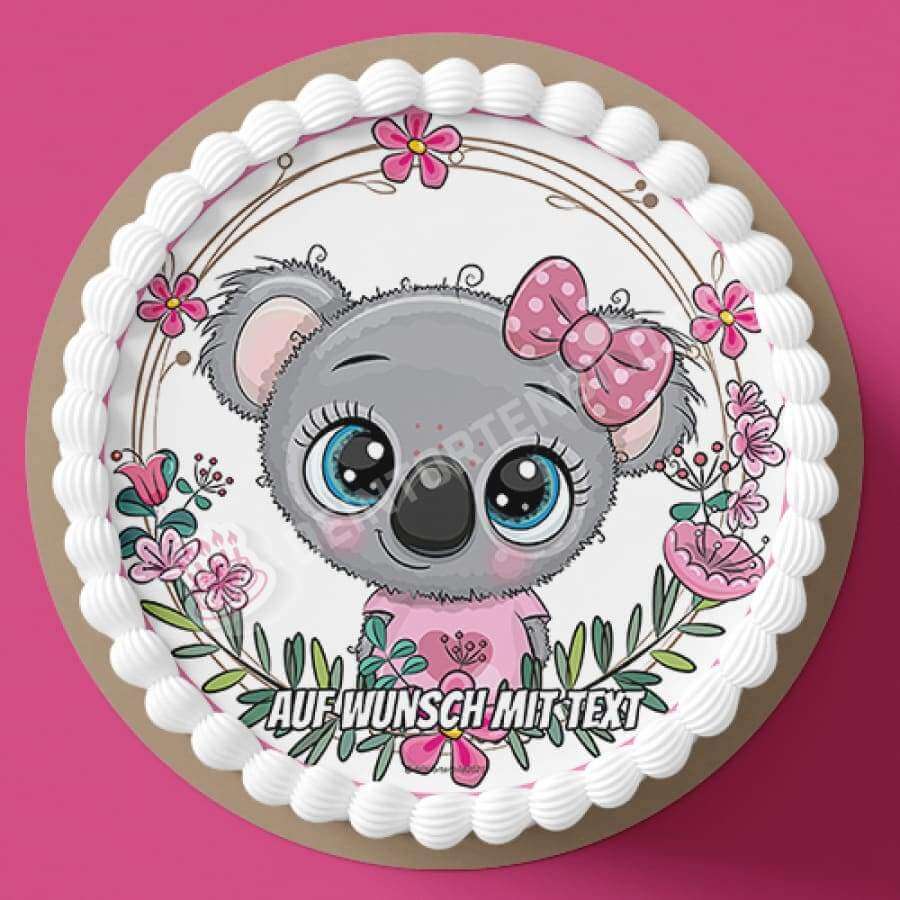 Motiv: Koala In Rosa Mit Schleife Tortenbild