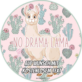 Motiv: "No Drama Lama" - Deintortenbild.de Tortenaufleger aus Esspapier: Oblatenapier, Zuckerpapier, Fondantpapier