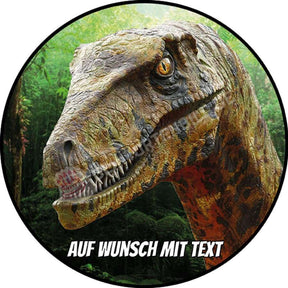 Motiv: Raptor Dino Kopf - Deintortenbild.de Tortenaufleger aus Esspapier: Oblatenpapier, Zuckerpapier, Fondantpapier