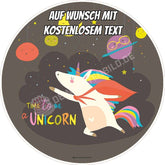 Motiv: "Time to be a unicorn" - Einhorn - Deintortenbild.de Tortenaufleger aus Esspapier: Oblatenpapier, Zuckerpapier, Fondantpapier